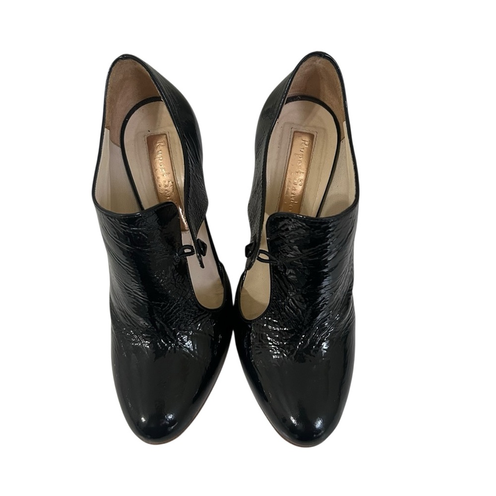 Rupert Sanderson Black Patent Leather Cutout Stiletto Heels Size 37.5 (7.5 US)
